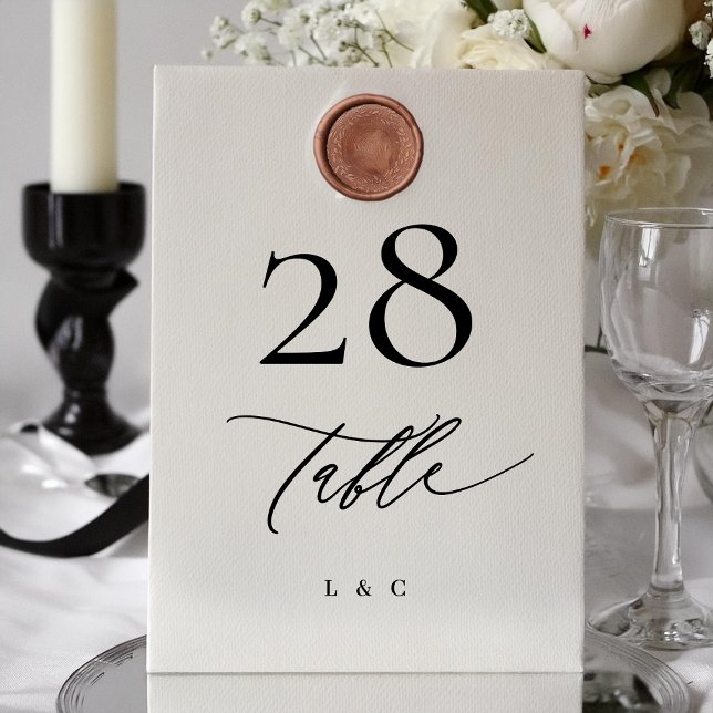 5 x 7 Black White Modern Wedding Table Numbers (Creator Uploaded)