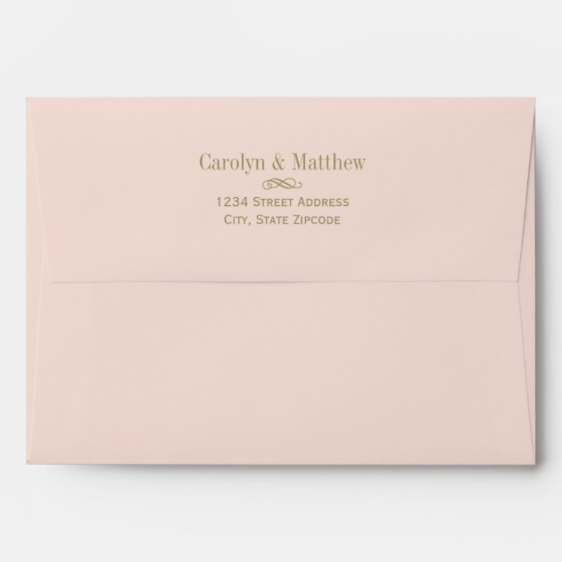 5 X 7 Blush Envelope Antique Return Address