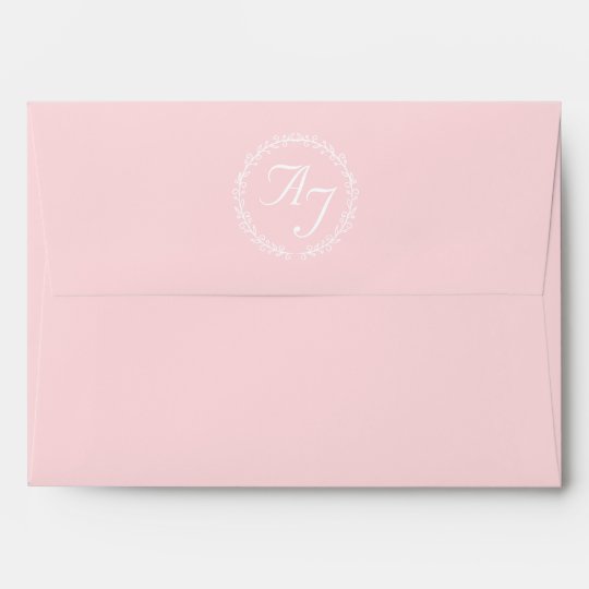 5 x 7 Blush Pink Mailing Envelopes with Monogram