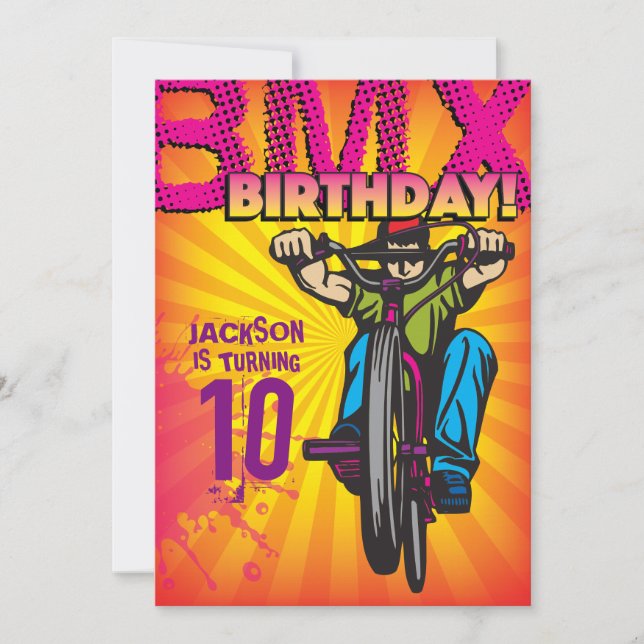 5 X 7 BMX Birthday Invitation (Front)