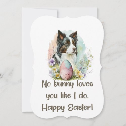 5 x 7 Border Collie Happy Easter Card 