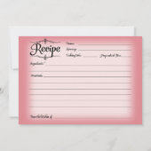 5 x 7 Bridal Shower Recipe Card Desserts Retro (Back)