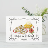 5 x 7 Bridal Shower Recipe Card Desserts Retro (Standing Front)