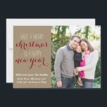 5 x 7 Crafty Christmas Holiday Photo Card<br><div class="desc">A craft paper background gives this card a rustic feel. Personalize it with your own photo.</div>