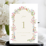 5 X 7 dainty floral arch Wedding Table Number<br><div class="desc">***this design is part of a collection*** _______________________ this design template is fully editable and customizable by you the customer - click personalize further button if you wish to move, add, delete, or make significant changes to the design _______________________ *if you have any DESIGN questions or need more designs or...</div>