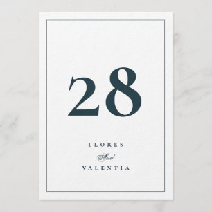 5 x 7 Elegant Navy White Wedding Table Numbers