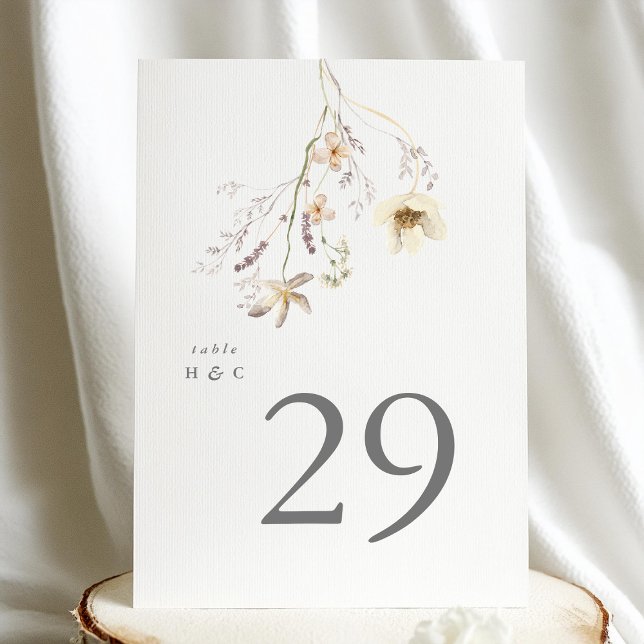 5 x 7 Elegant Spring Wildflower Table Numbers (Creator Uploaded)