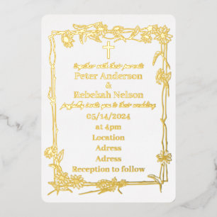 5" x 7" Foil Wedding Invitation Foil Invitation