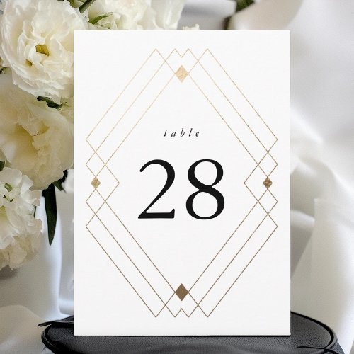 5 x 7 Gold White Classic Wedding Table Numbers