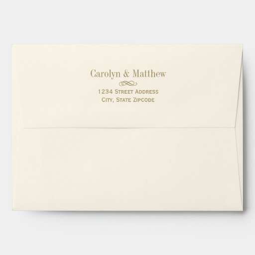 5 x 7 Mailing Envelope Antique Gold Return Address | Zazzle