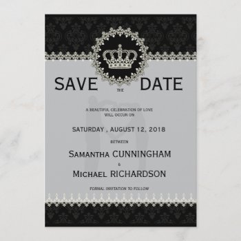 5" X 7" Modern Laces Crown Wedding Passport Save The Date by zlatkocro at Zazzle
