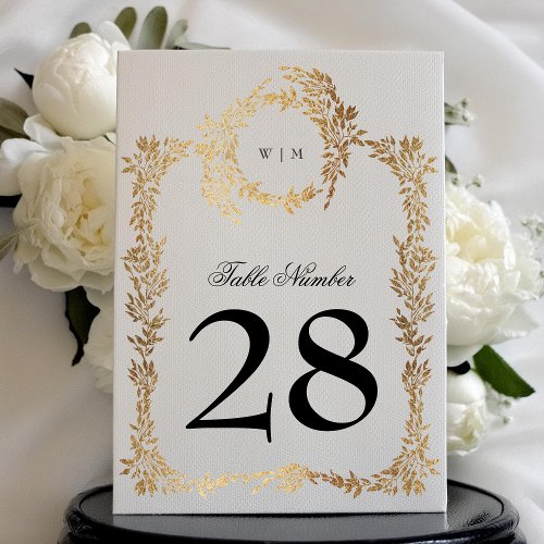 5 x 7 Monogram Crest Classic Wedding Table Numbers