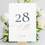5 x 7 Navy Blue Elegant Gold Wedding Table Numbers<br><div class="desc">*NOT REAL FOIL* ***this design is part of a matching collection*** _______________________ this design template is fully editable / customizable by you the customer - click personalize further button if you wish to move, add, delete, or make significant changes to the design _______________________ *if you have any DESIGN questions or...</div>
