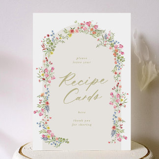 5 x 7 Recipe Cards floral arch bridal shower sign