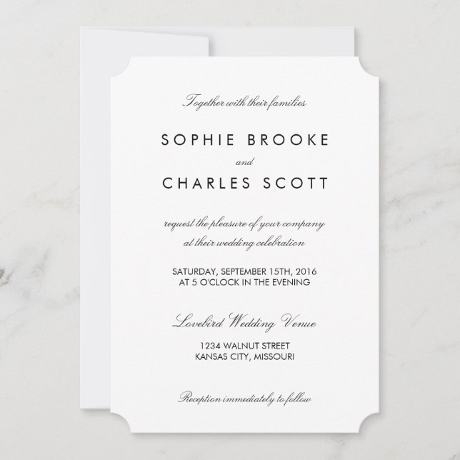 5" x 7" Simple Chic Ticket Template Wedding (Front)