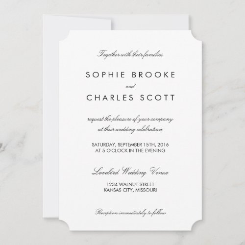 5 x 7 Simple Chic Ticket Template Wedding