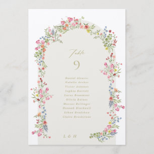 5 X 7 spring floral arch Guest Names Table Number