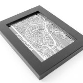5" X 7" Stainless Steel Cut Amsterdam City Map (Front Right)
