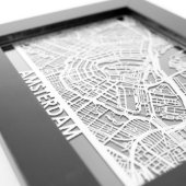 5" X 7" Stainless Steel Cut Amsterdam City Map (Detail)