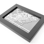 5" X 7" Stainless Steel Cut Barcelona City Map (Front Right)