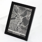 5" X 7" Stainless Steel Cut Boston City Map (Front Right)