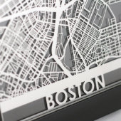 5" X 7" Stainless Steel Cut Boston City Map (Detail)
