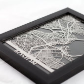5" X 7" Stainless Steel Cut Boston City Map (3/4)