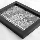 5" X 7" Stainless Steel Cut Fort Worth City Map (3/4)
