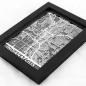 5" X 7" Stainless Steel Cut Indianapolis City Map (3/4)