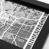 5" X 7" Stainless Steel Cut Indianapolis City Map (Details)
