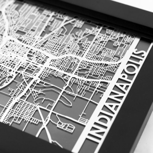 5" X 7" Stainless Steel Cut Indianapolis City Map (Details)