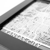 5" X 7" Stainless Steel Cut Kansas City Kansas Map (Details)