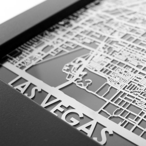 5 X 7 Stainless Steel Cut Las Vegas City Map