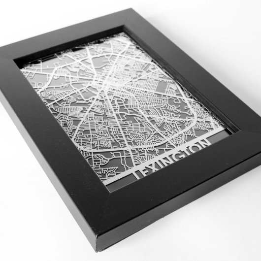 5" X 7" Stainless Steel Cut Lexington City Map (3/4)