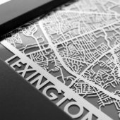 5" X 7" Stainless Steel Cut Lexington City Map (Detail)