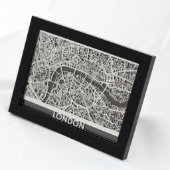 5" X 7" Stainless Steel Cut London City Map (Front Right)