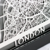 5" X 7" Stainless Steel Cut London City Map (Detail)