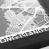 5" X 7" Stainless Steel Cut Long Island City Map (Detail)