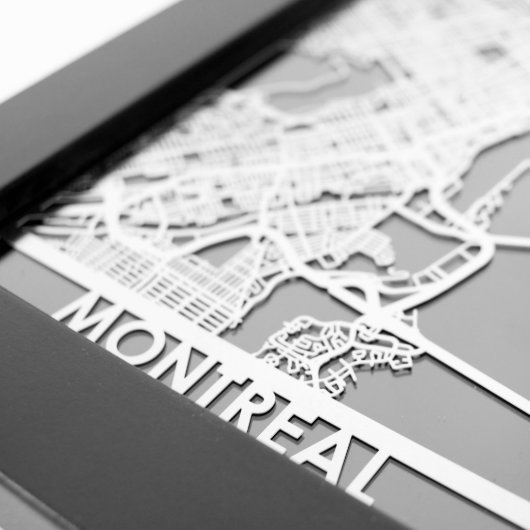 5" X 7" Stainless Steel Cut Montreal City Map (Detail)