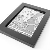 5" X 7" Stainless Steel Cut Montreal City Map (3/4)