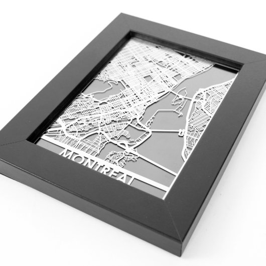 5" X 7" Stainless Steel Cut Montreal City Map (3/4)