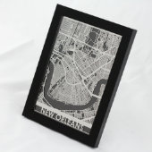 5" X 7" Stainless Steel Cut New Orleans City Map (Front Right)