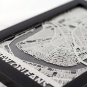5" X 7" Stainless Steel Cut New Orleans City Map (Details)
