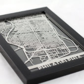 5" X 7" Stainless Steel Cut Philadelphia City Map (3/4)