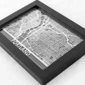 5" X 7" Stainless Steel Cut Portland City Map (3/4)