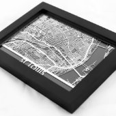 5" X 7" Stainless Steel Cut Saint Louis City Map (3/4)