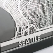 5" X 7" Stainless Steel Cut Seattle City Map (Detail)