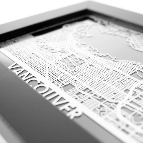 5 X 7 Stainless Steel Cut Vancouver City Map