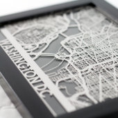 5" X 7" Stainless Steel Cut Washington D.C. Map (Detail)