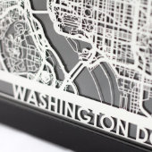 5" X 7" Stainless Steel Cut Washington D.C. Map (Close Up)